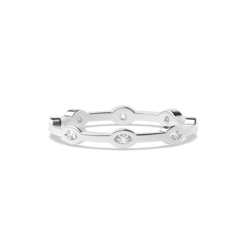 Channel Setting Round White Gold Fashion Full Eternity Diamond Rings
