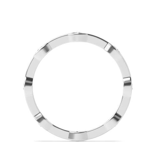 Channel Setting Round White Gold Fashion Full Eternity Diamond Rings