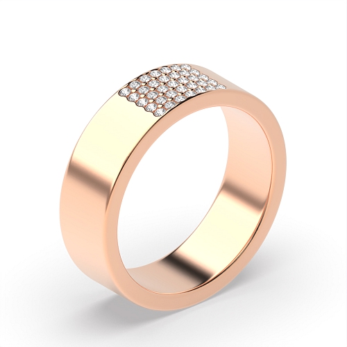 Pave Setting Round Rose Gold Luminance cascade Unique Men's Wedding Rings & Bands