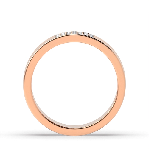 Pave Setting Round Rose Gold Luminance cascade Unique Men's Wedding Rings & Bands