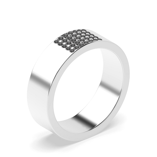 Pave Setting Round Luminance cascade Black Diamond Wedding Rings & Bands