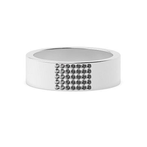 Pave Setting Round Luminance cascade Black Diamond Wedding Rings & Bands