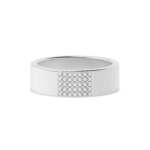 Pave Setting Round Luminance cascade Unique Men's Wedding Rings & Bands