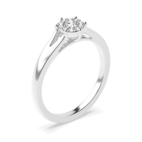 Pave Setting Round Halo Engagement Rings