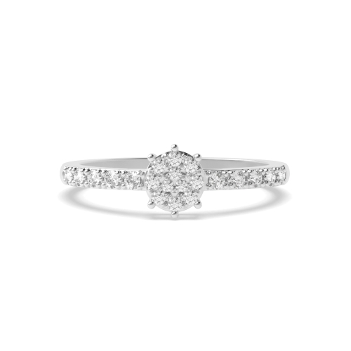 Pave Setting Round Ecliptic bands Side Stone Engagement Rings