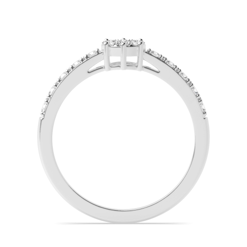 Pave Setting Round Ecliptic bands Side Stone Engagement Rings