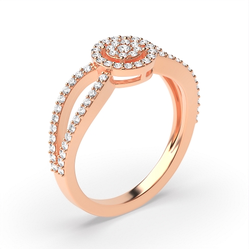 4 Prong Round Rose Gold Solar dance Engagement Rings