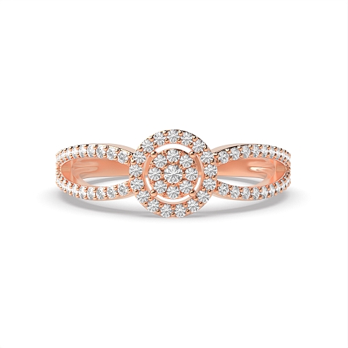 4 Prong Round Rose Gold Solar dance Engagement Rings