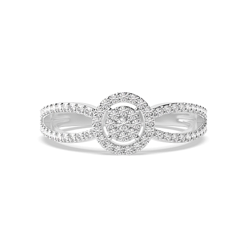 4 Prong Round Solar dance Moissanite Engagement Rings
