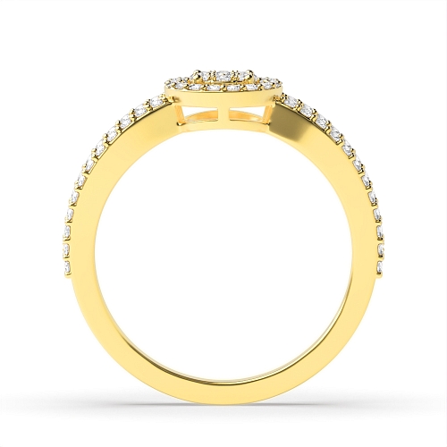 4 Prong Round Yellow Gold Solar dance Engagement Rings