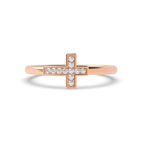 Pave Setting Round Rose Gold Radiance dance Engagement Rings