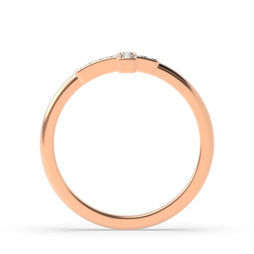 Pave Setting Round Rose Gold Radiance dance Engagement Rings