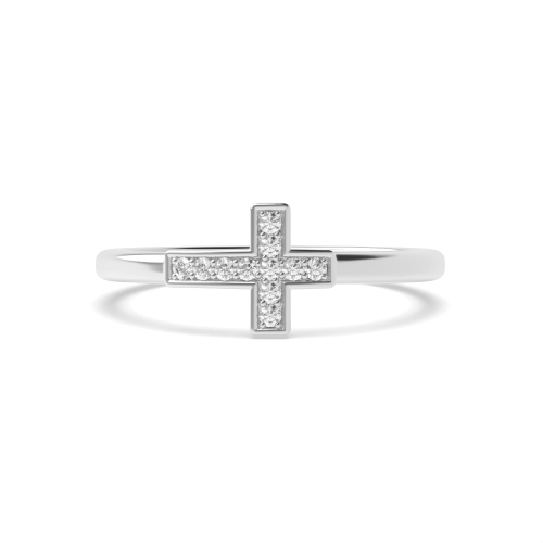 Pave Setting Round Radiance dance Moissanite Engagement Rings