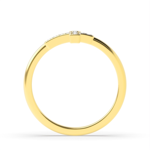 Pave Setting Round Yellow Gold Radiance dance Engagement Rings