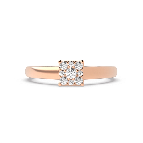 Pave Setting Round Rose Gold Unusual Engagement Rings