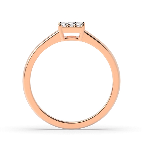 Pave Setting Round Rose Gold Unusual Engagement Rings