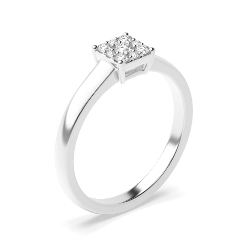 Pave Setting Round Unusual Lab Grown Diamond Engagement Rings