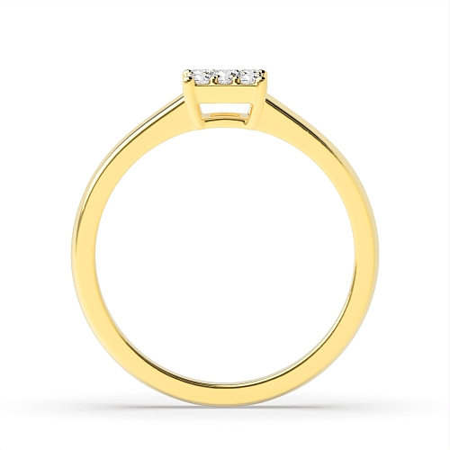 Pave Setting Round Yellow Gold Unusual Engagement Rings