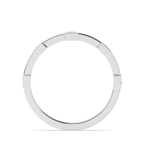 Bezel Setting Princess Ethereal whisper Half Eternity Engagement Rings