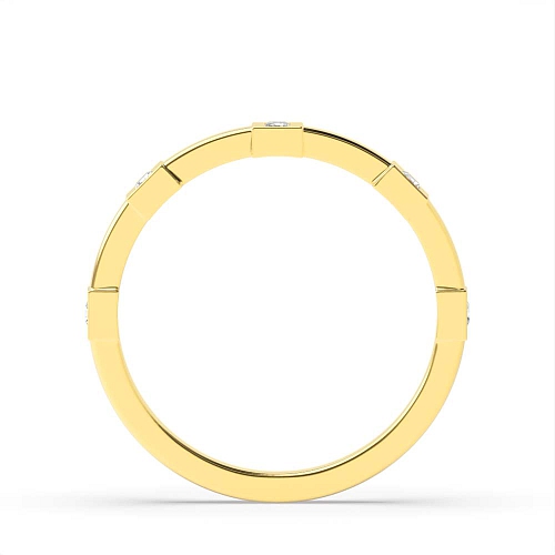 Bezel Setting Princess Yellow Gold Ethereal whisper Engagement Rings