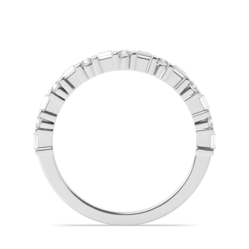 Channel Setting Round/Baguette Pure Diamond Rings
