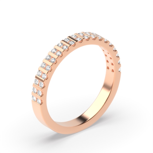 Channel Setting Round Rose Gold Spectra dance Eternity Engagement Rings