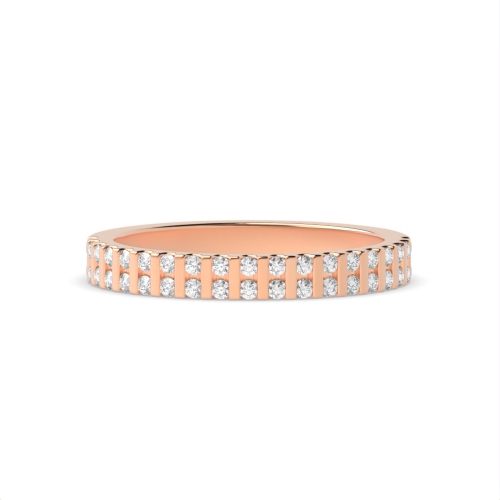Channel Setting Round Rose Gold Spectra dance Eternity Engagement Rings
