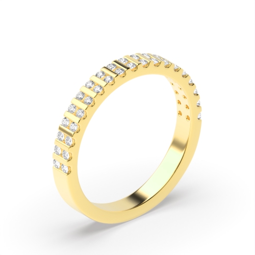 Channel Setting Round Yellow Gold Spectra dance Eternity Engagement Rings