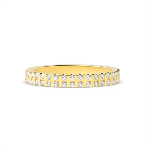 Channel Setting Round Yellow Gold Spectra dance Eternity Engagement Rings