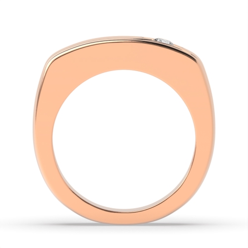 Bezel Setting Round Rose Gold Twilight dance Unique Men's Wedding Bands Diamond Rings