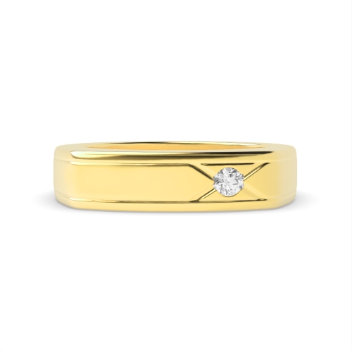 Bezel Setting Round Yellow Gold Twilight dance Diamond Rings