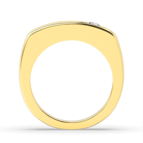 Bezel Setting Round Yellow Gold Twilight dance Diamond Rings