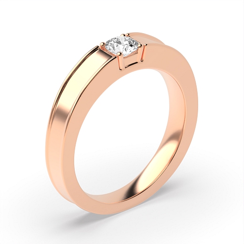 4 Prong Round Rose Gold Singleal stacking Diamond Rings