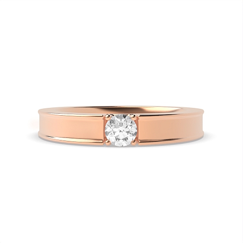 4 Prong Round Rose Gold Singleal stacking Diamond Rings