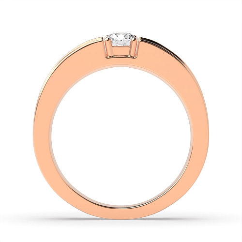4 Prong Round Rose Gold Singleal stacking Diamond Rings