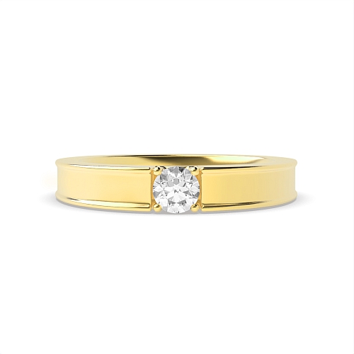 4 Prong Round Yellow Gold Singleal stacking Diamond Rings