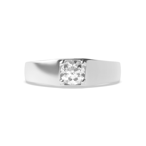 4 Prong Round Celestial Whisper Solitaire Wedding Band