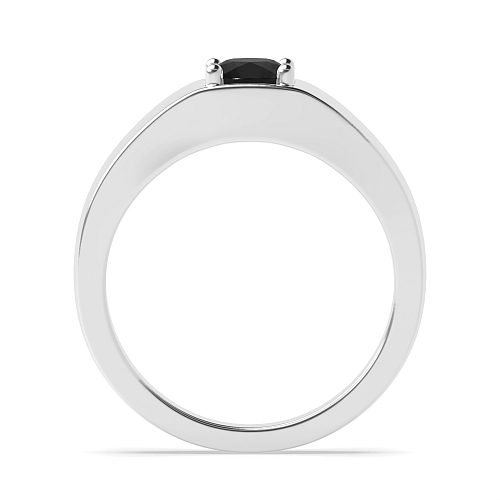 4 Prong Round Celestial whisper Black Diamond Rings