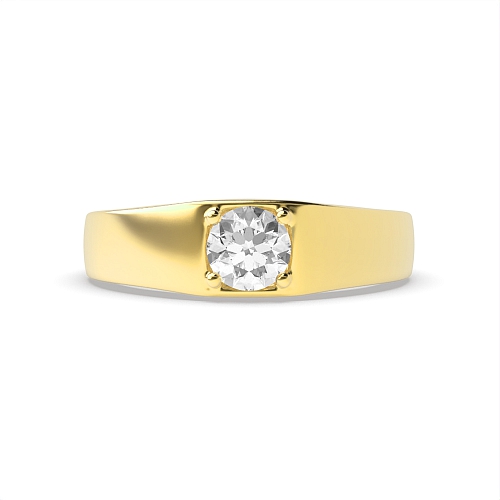 4 Prong Round Yellow Gold Celestial whisper Diamond Rings
