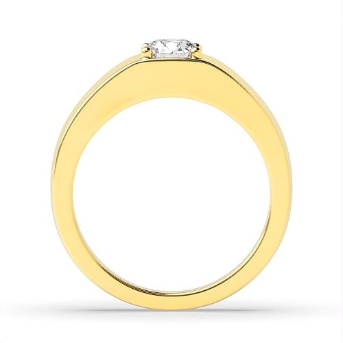 4 Prong Round Yellow Gold Celestial whisper Diamond Rings