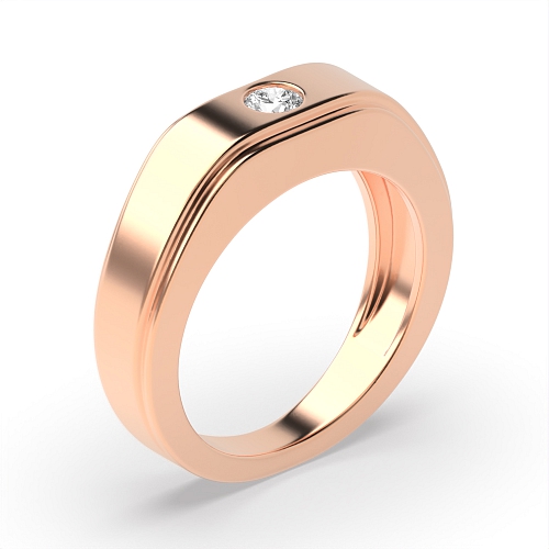 Bezel Setting Round Rose Gold Simply Brilliant Diamond Rings