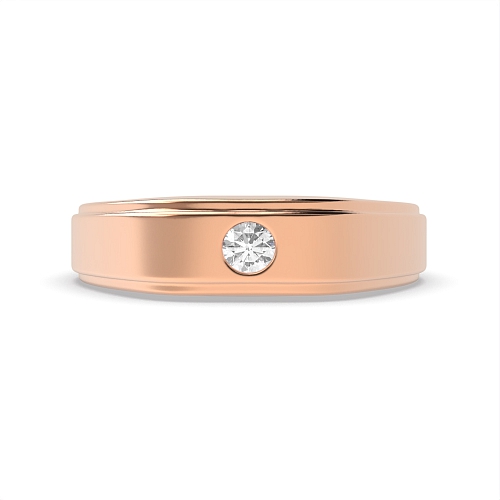 Bezel Setting Round Rose Gold Simply Brilliant Diamond Rings