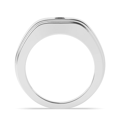 Bezel Setting Round Simply Brilliant Black Diamond Rings