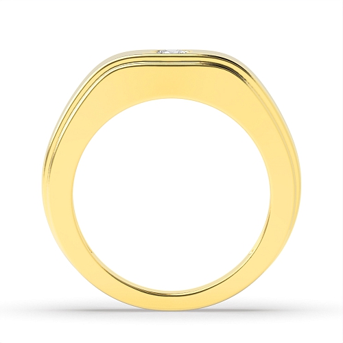 Bezel Setting Round Yellow Gold Simply Brilliant Diamond Rings