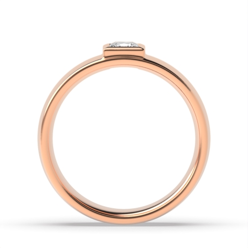 Bezel Setting Princess Rose Gold Low set Diamond Rings