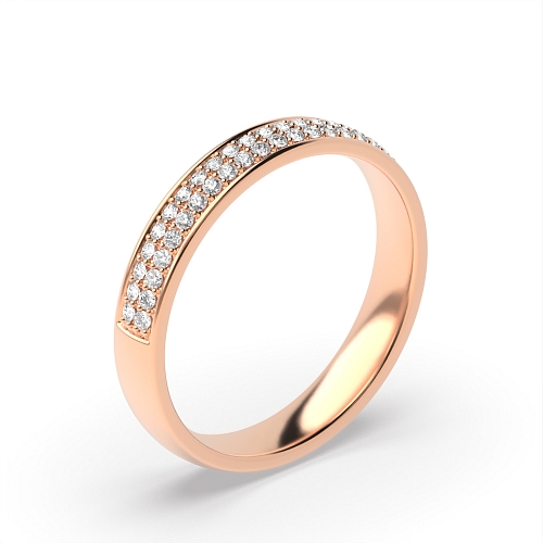 Pave Setting Round Rose Gold Infinity orbit Eternity Engagement Rings