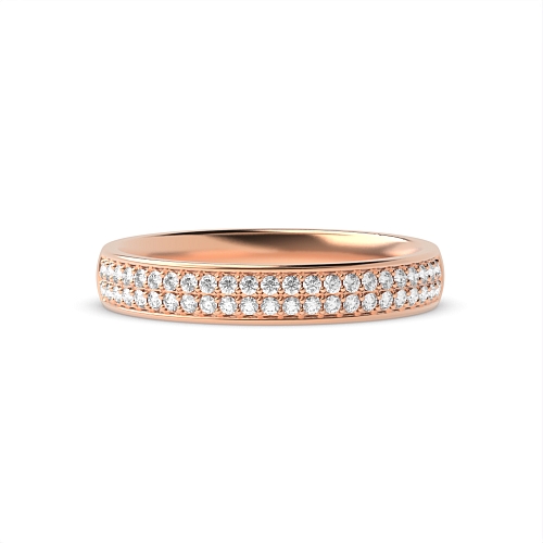 Pave Setting Round Rose Gold Infinity orbit Eternity Engagement Rings