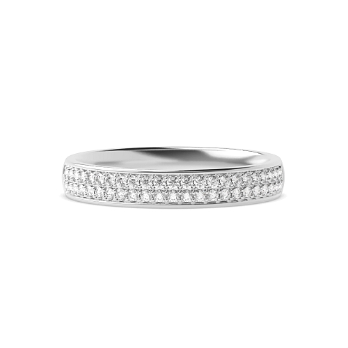 Pave Setting Round Infinity orbit Half Eternity Engagement Rings