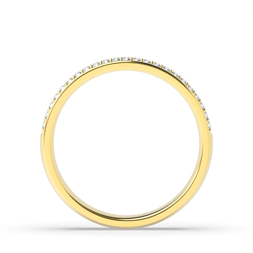 Pave Setting Round Yellow Gold Infinity orbit Eternity Engagement Rings