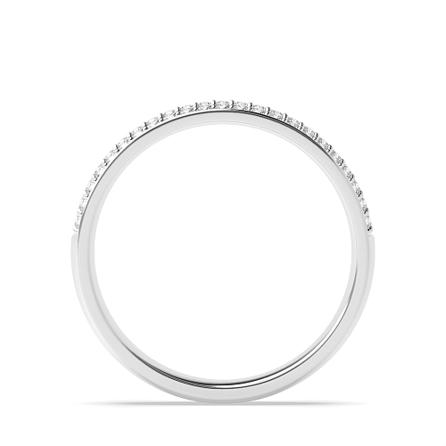 Pave Setting Round White Gold 3 row 5.00mm Half Eternity Diamond Rings